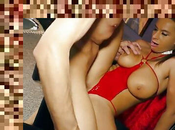 German big tit milf seduces young boy to fuck when alone