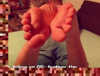 male boy feet size 14 in bed… more on my OF fooboy_tim