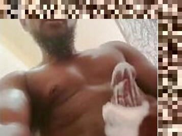 mandi, mastubasi, amatir, berkulit-hitam, penis-besar, hitam, mandi-shower, seorang-diri, penis