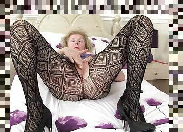British granny Zadi soaks her tights