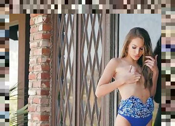 Kimmy Granger amazing outdoor pussy passion in solo