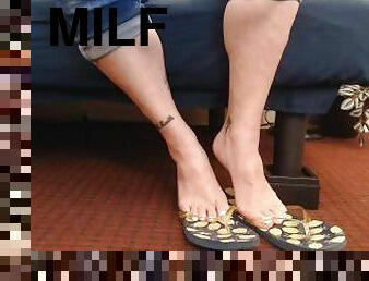 milf, paa, fetish, puti, kumakalat, daliri-sa-paa