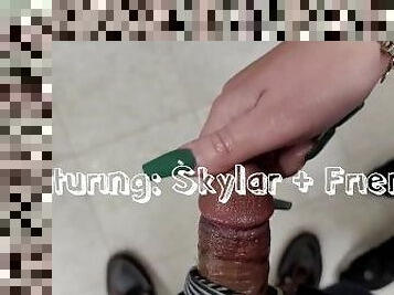 offentlig, amatør, cumshot, handjob, cum, fetisj, liten, pikk