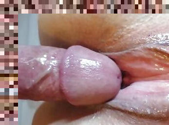 behåret, orgasme, fisse-pussy, creampie, knepning-fucking