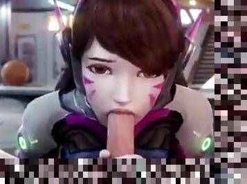 Overwatch D.Va Deepthroat Anal Creampie 3D Hentai