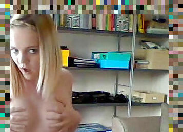 Teen girlfriend shows off her body on webcam