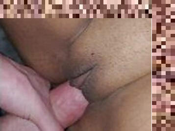 pushing that cum deep inside, up close )