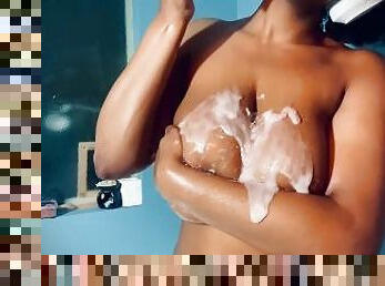 Big soapy natural tits