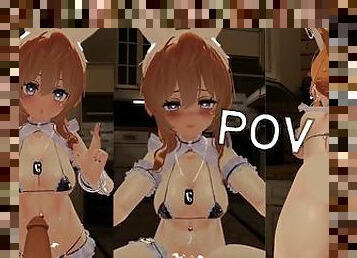 nagymell, takarítónő, tinilány, puncibaélvezés, nézőpont, geci, anime, hentai, 3d, magamutogatók