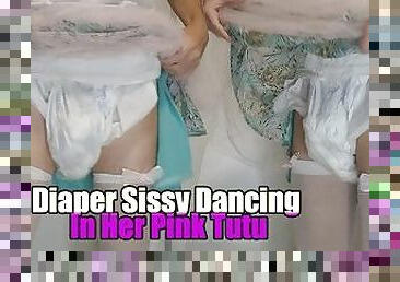 Diaper Sissy Dancing In Her Pink Tutu