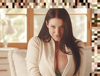 Milf Pornstar Gives A Solo Stri - Huge Boobs And Angela White
