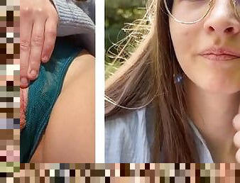 cul, masturbation, orgasme, en-plein-air, public, chatte-pussy, maigre, giclée, amateur, ados