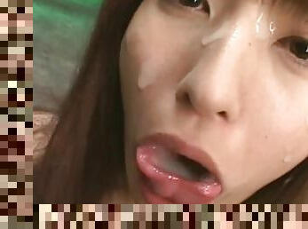 Young japanese sucking and swallowing