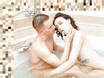 Karolina Geiman in Couple Fucks In Bubbly Bath - X-Angels