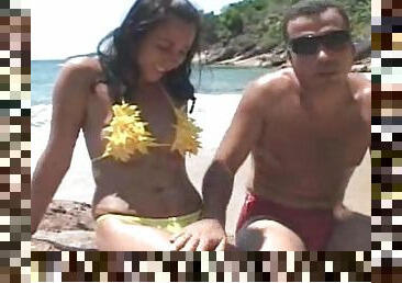 Aline and Anselmo on the beach