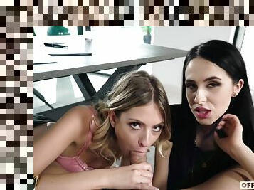 Rebecca Volpetti And Alyssa Bounty In Secret Office Celeb