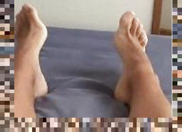 Feet Reaction While Masturbating On A Rainy Day  POV Vertical Video