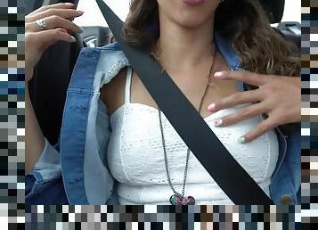 JOI in car cum on my tits