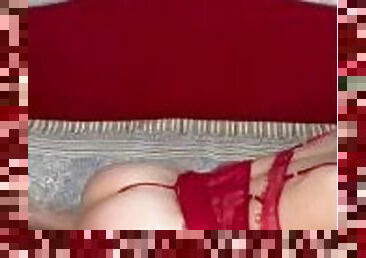 Sexy Mom in Red Lingerie Want Be Fucked So Hard in All Her Holes