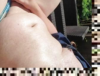 Chubby Topless Garden Wank