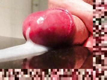 Massive close up cumshot in slow motion