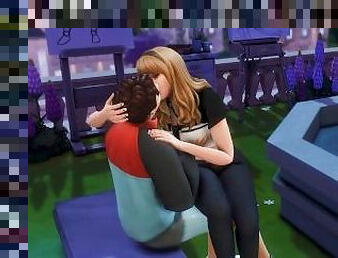 Collage love in the Garden (Sims 4) Facial ending