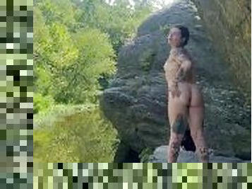 public stripping on my hike!