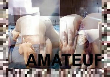 amateur, anal, compilation, lingerie, bout-a-bout, blanc, taquinerie