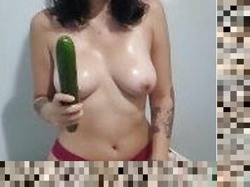 Flirting with a cucumber