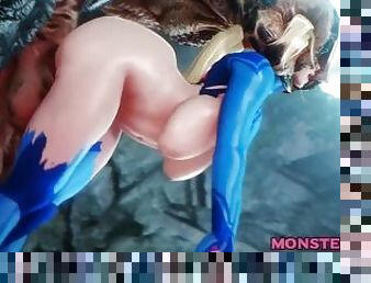 monstro, cona-pussy, adolescente, puta-slut, loira, anime, fantasia, hentai, 3d