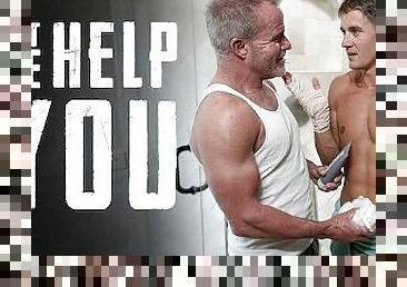 Helpful Stepdad Assists Injured Stepson in Showering & Getting Off - DisruptiveFilms