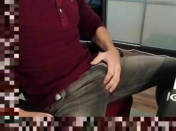 Rubbing my bulge at work