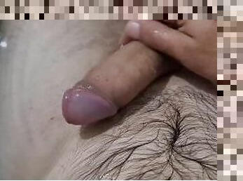 mandi, mastubasi, amatir, penis-besar, sentakkan, seorang-diri, penis