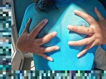 Blue Latina Stuffs All of Her Holes