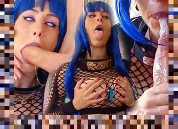 Hinata Hyuga Cosplay HENTAI from Naruto ln a EXTREME SLOPPY DEEPTHROAT  FACEFUCK by a BIG COCK