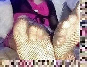 cul, gros-nichons, collants, amateur, pieds, bas, blonde, bout-a-bout, petite, fétiche