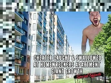 CHEATER CAUGHT & SWALLOWED AT HOMEWRECKERS APARTMENT GIANT GROWTH - special effects