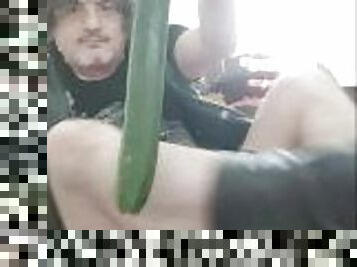 Eating a 17"+ (45cm) English Cucumber (deeply hidden into my ass)