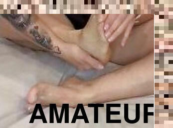 masturbation, amateur, esclave, pieds, sale, fétiche, solo