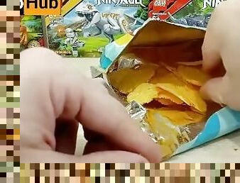 POV: I'm eating cheese chips before unboxing new Lego minifigures