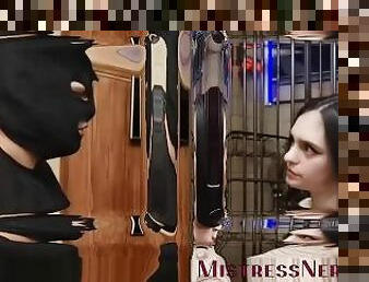 Mistress face-slaps sloppy wannabe slave for failing Her