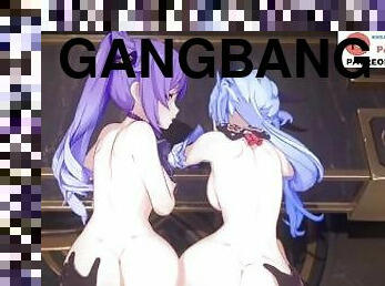 gangbang, creampie, knulling-fucking, hentai