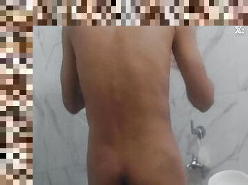 Asian with a Tiny Dick Taking a Full Shower