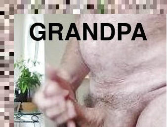 pappa, gammel, amatør, eldre, stor-pikk, homofil, handjob, eldre-older, alene, far