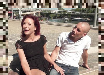 Outdoors fucking with horny redhead mature wife Morgane Dell
