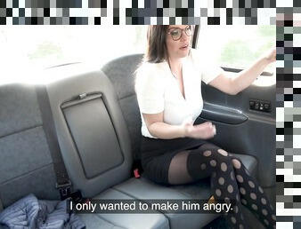 Hot ass passenger Alysa Gap enjoys riding a taxi driver's cock